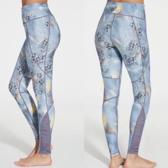 Calia By Carrie Underwood Purple Urban Mosaic High Waist Ruched Leggings Small - Picture 1 of 9
